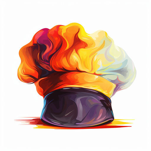 Chef hat in Oil painting style on white background