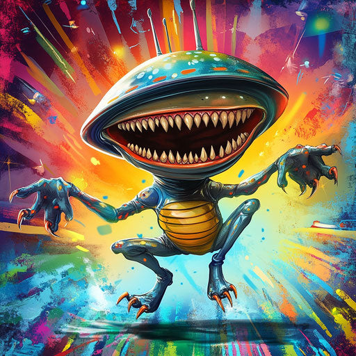 Artistic Ufo Caricature Clipart for Professional Use