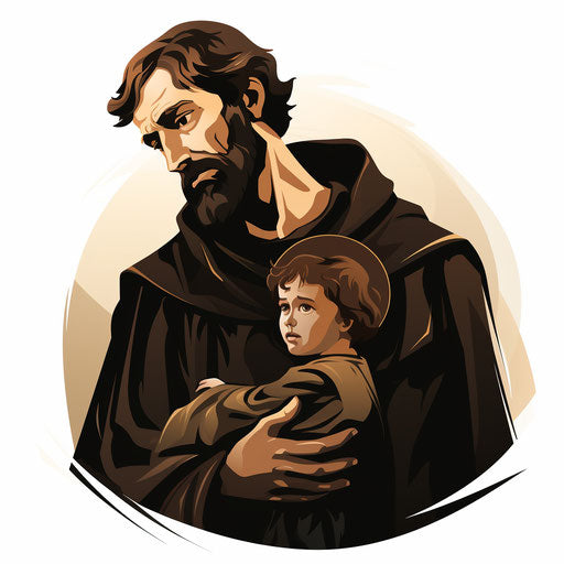 Father clipart in the style of Chiaroscuro Art, on white background