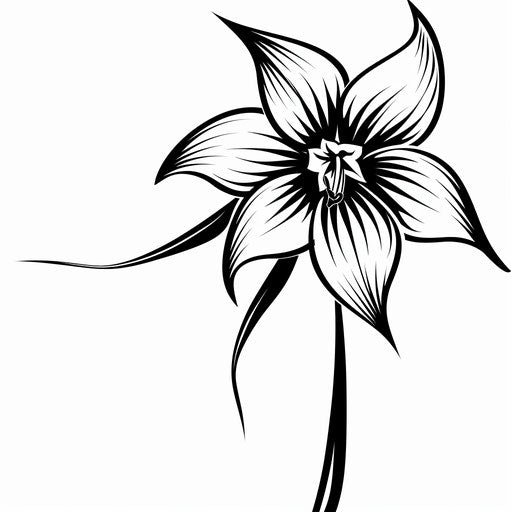 Dynamic Narcissus Flower Tattoo Flash