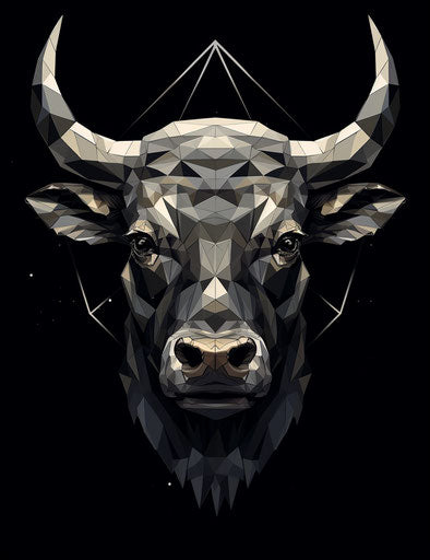 Geometric bull head in animated gifs style