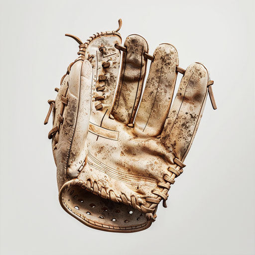 Realistic baseball glove clipart on flat white background