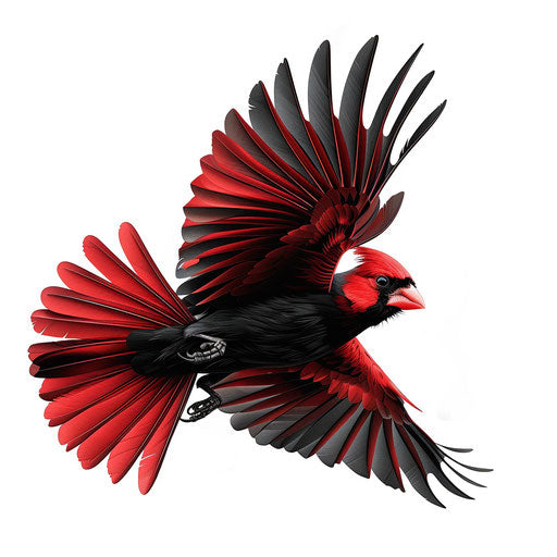 Realistic cardinal illustration on random flat background