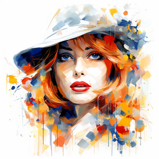 Pop clipart in Impressionistic Art style, on white background