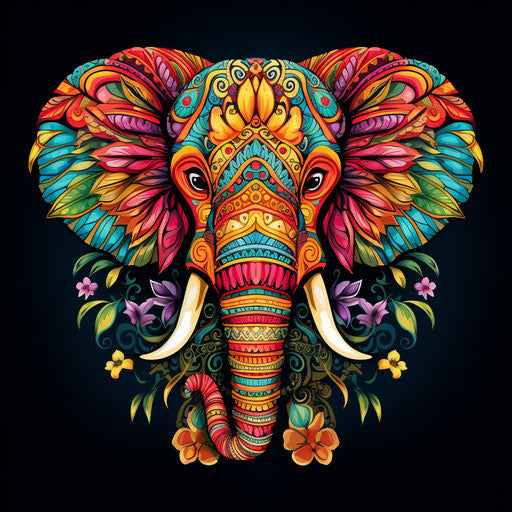 Colored mandala elephant for adult coloring free printable