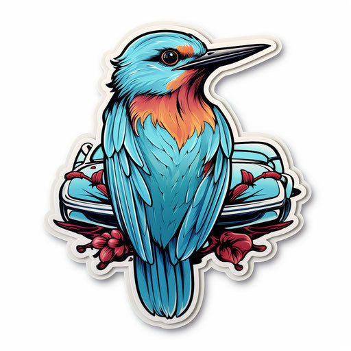 Bird and car tattoo magnet 4 x 6 0