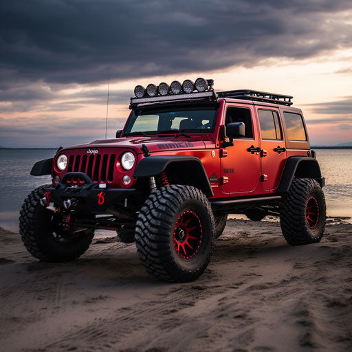 Old Jeep Wrangler with big tires