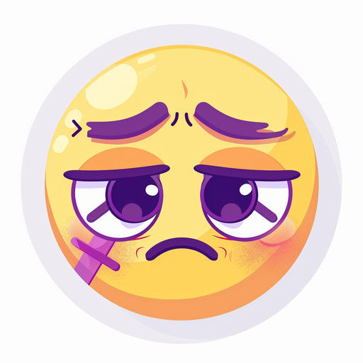 Sad face with bandages and purple makeup