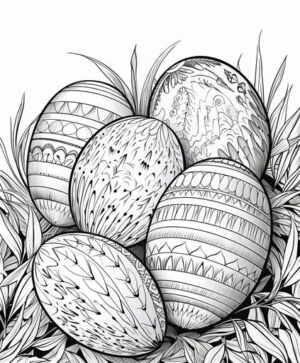 Easter egg in whimsical ornamentation style 5:6