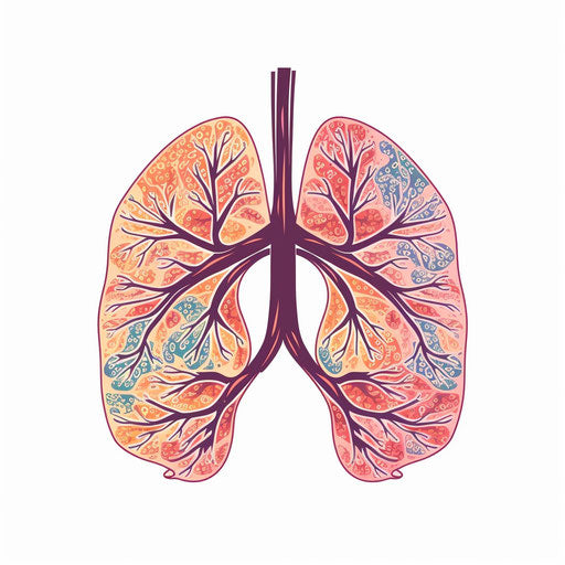 Minimalist style lungs clipart on white background