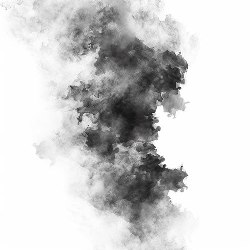 Faded, smoky cloud tattoo stencil on white background