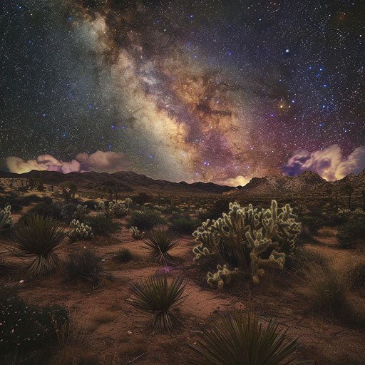 Starry desert night scene