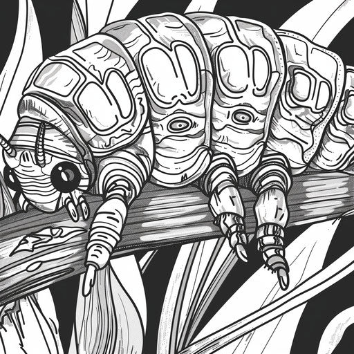 Caterpillar transforming into chrysalis