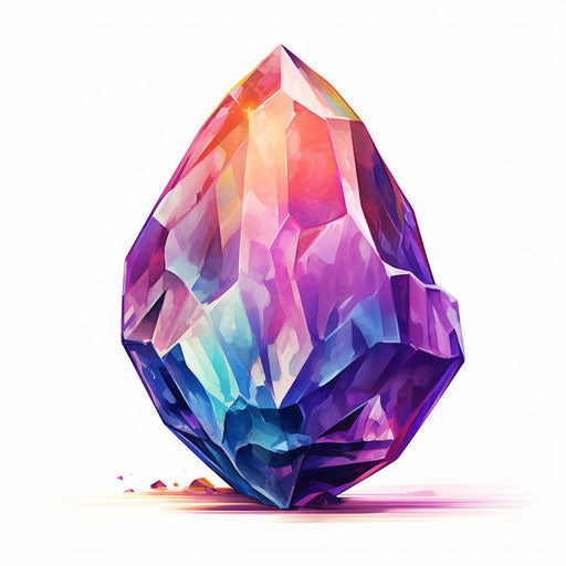 Gem clipart in the style of Oil painting, on a white background