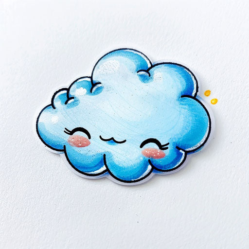 Cute cartoon cloud on white background