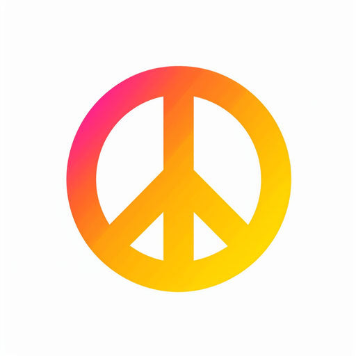 Minimalist style peace icon on white background