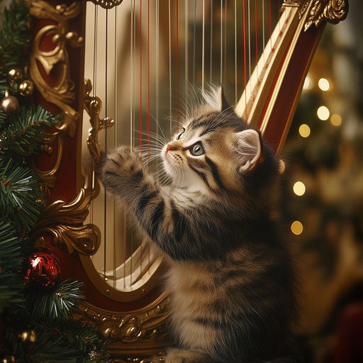 Sophisticated Christmas Cat Holiday Design