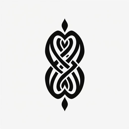 Celtic tattoo symbol on white background without skin