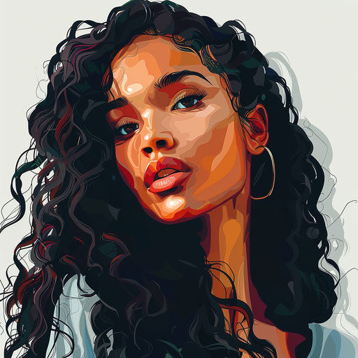 Realistic woman clipart on white background, vibrant colors