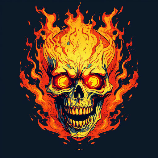 Fire skull with flames