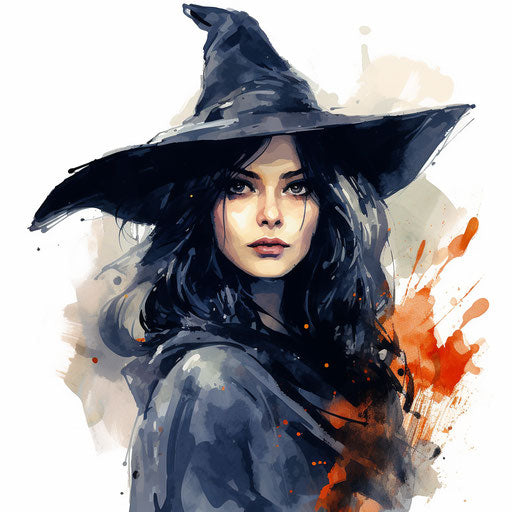 Witch illustration in the style of oil painting