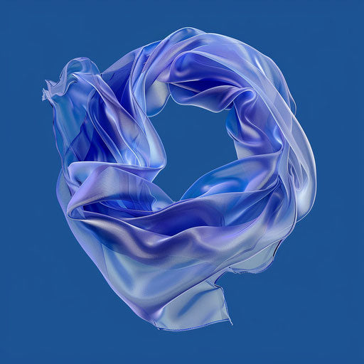 Vibrant scarf clipart on flat royal blue background