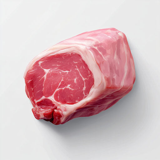 3D ham in photo realistic style on flat white background