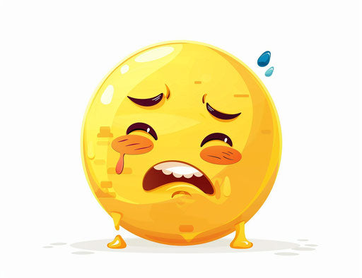 Crying emoji clipart, simple and clean white background 31:24