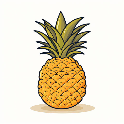 Minimalist style pineapple clipart, on white background