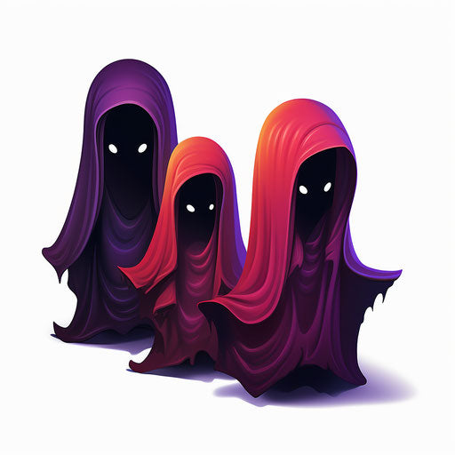 Among Us clipart in the style of Chiaroscuro Art, on a white background