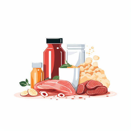 Minimalist protein artwork on white background