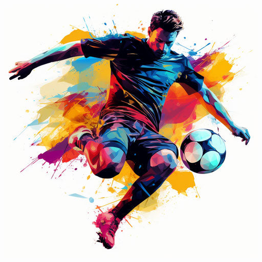 Soccer clipart in the style of Chiaroscuro Art, on a white background