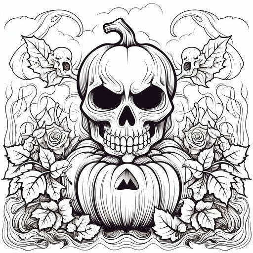 Free Halloween coloring pages, coloring page for kids, expansive