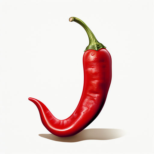 Chilli drawing in the Chiaroscuro Art style, on white background
