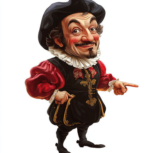 Humorous caricature of a Lorenzo de Medici clipart with human characteristics