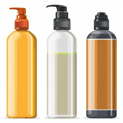 Shampoo illustration in a realistic style on flat white background