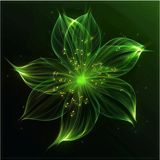 Attractive green flower with seed outline in logo style