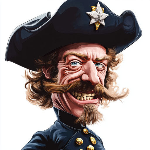 Editable George Custer Caricature Clipart for Custom Projects