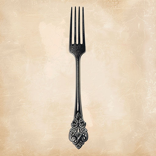Photo realistic quality fork clipart on flat beige background