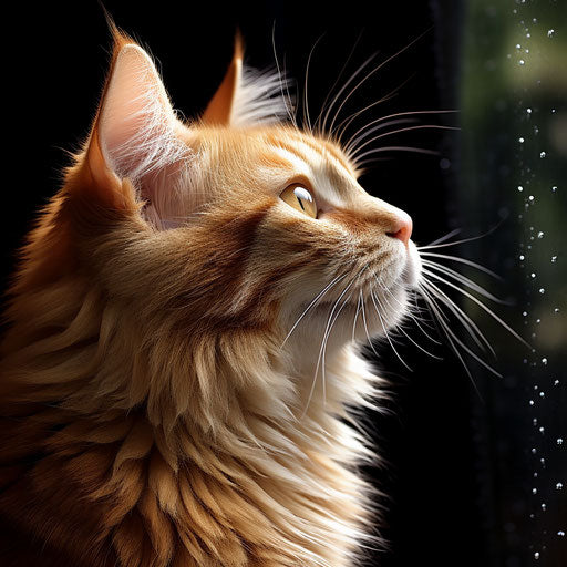 Ginger cat profile view