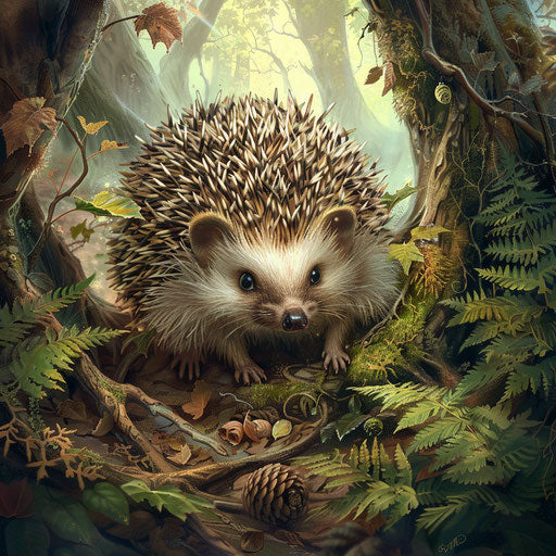 Hedgehog in the ancient forest