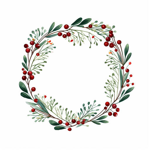Christmas border clipart in Minimalist style, on white background