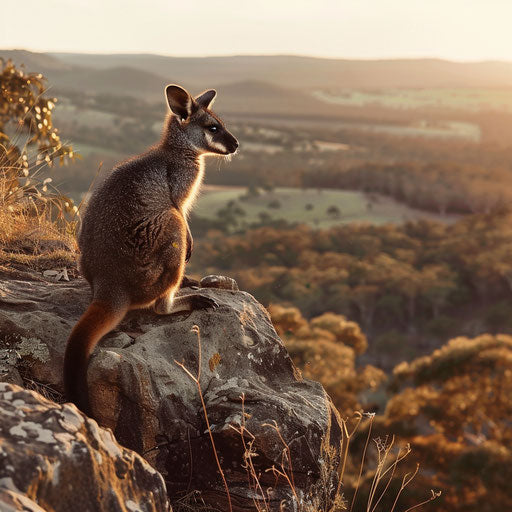 The Brush-tailed Rock Wallaby on the rugged cliff edge