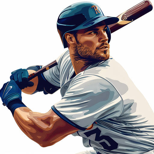 Baseball player clipart in photo realistic style