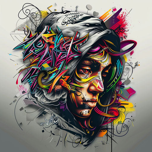 Urban and edgy artlogo with graffiti elements and urban colors