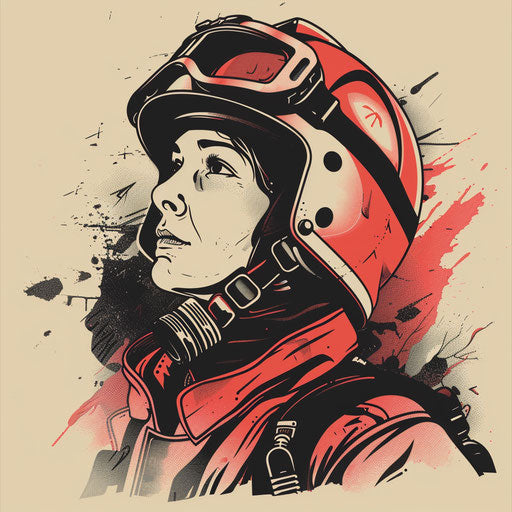 Bold graphic clipart of firefighter in helmet