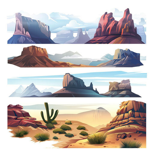 Realistic landscape illustration on white background