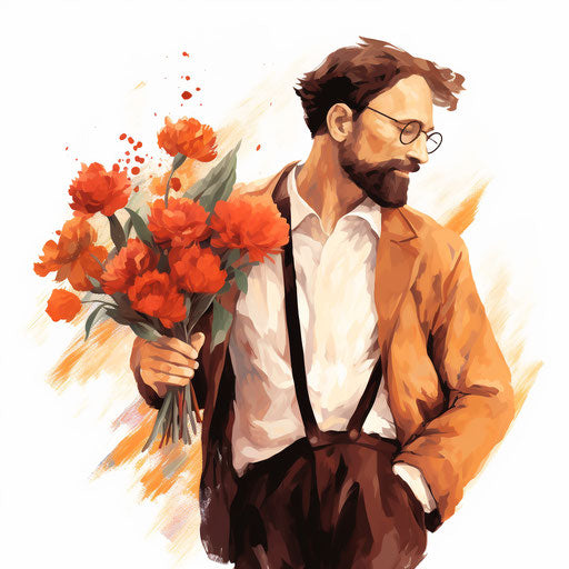 Teachers day clipart in the style of Impressionistic Art, on a white background