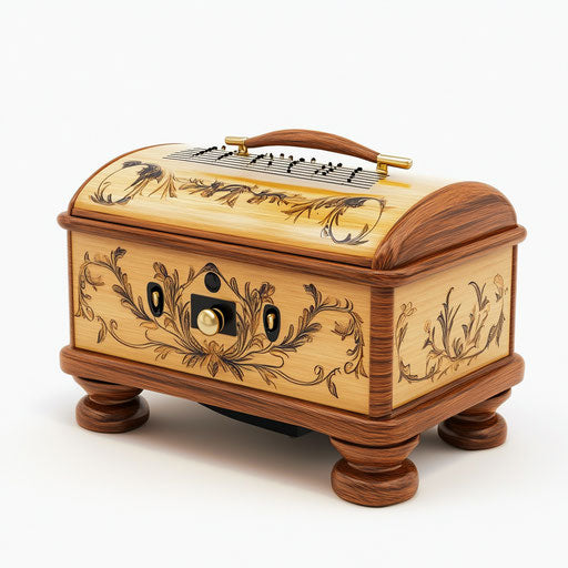 Realistic illustration of a music box