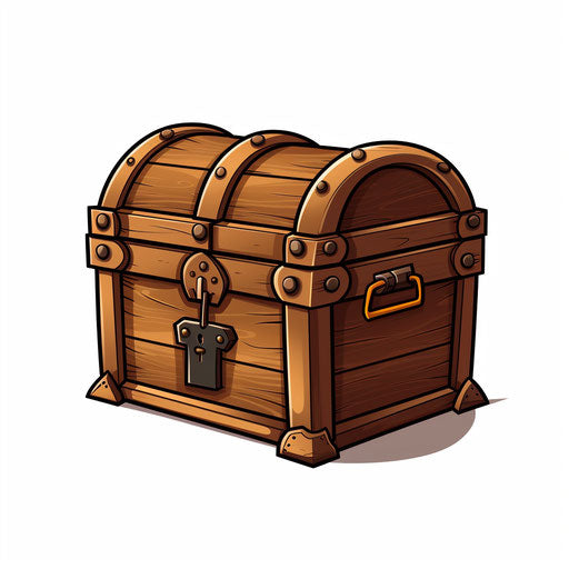 Minimalist style chest illustration on white background